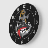 Pirate Skull Anchor Grote Klok (Hoek)