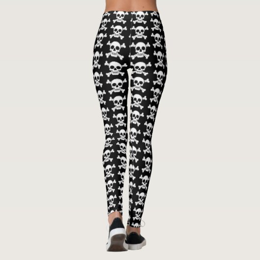 Pirate Skull and Cross Bones Halloween Leggings (Achterkant)