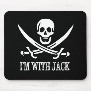 Pirate Skull and Crossbones Flag: "Ik ben met Jack Muismat