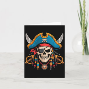 Pirate Skull and Crossbones Skeleton voor Hallowee Kaart