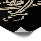 Pirate Skull and Crossbones Skeleton voor Hallowee Poster (Hoek)