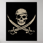 Pirate Skull and Crossbones Skeleton voor Hallowee Poster (Voorkant)