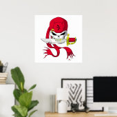 Pirate Skull Bandana Poster (Thuiskantoor)