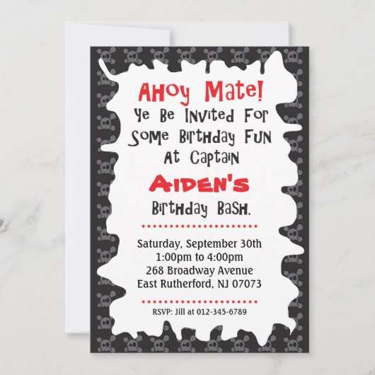 Pirate Skull Birthday Kaart (Voorkant)