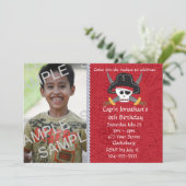 Pirate Skull Birthday Photo Template Kaart (Staand voorkant)