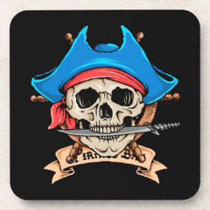 Pirate Skull Biting Knife Drankjes Onderzetter