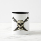 Pirate (Skull) - Black 11 oz Ringer Mok  (Midden)