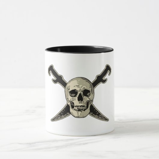 Pirate (Skull) - Black 11 oz Ringer Mok  (Midden)