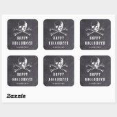 Pirate Skull & Botten Black Halloween Vierkante Sticker (Vel)