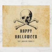  Pirate Skull & Botten Happy Halloween Bier Etiket (Enkel label)