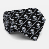 Pirate Skull Botten Stropdas (Opgerold)