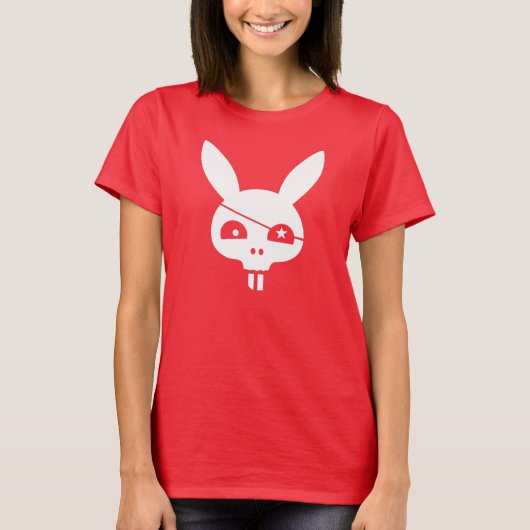 Pirate Skull Bunny met EyePatch T-shirt (Voorkant)
