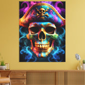 Pirate Skull Canvas Print (Insitu (Woonkamer))