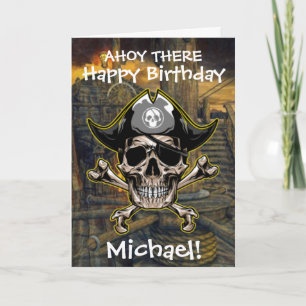 Pirate Skull Capitaine Cross Bones Carte de bateau