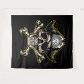 Pirate Skull Captain Royal Treasure Tapestry Wandkleed (Voorkant (horizontaal))