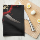 Pirate Skull Compass Roos Theedoek (Quarter Fold)