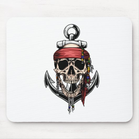 Pirate Skull Cross Botten Anchor Muismat (Voorkant)