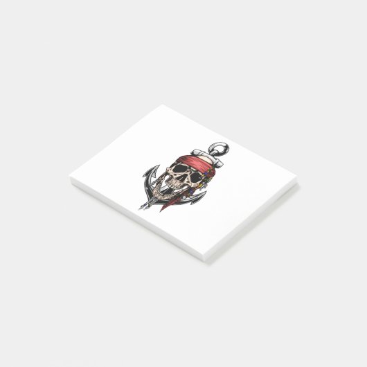 Pirate Skull Cross Botten Anchor Post-it® Notes (Schuin)