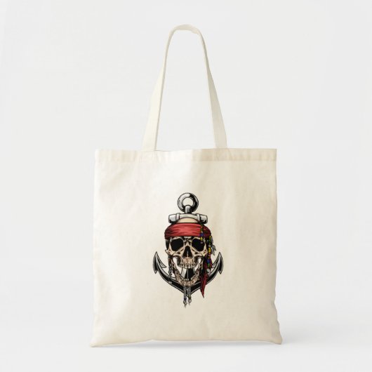 Pirate Skull Cross Botten Anchor Tote Bag (Voorkant)