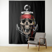 Pirate Skull Cross Botten Anchor Wandkleed (In situ)