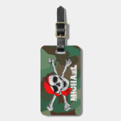 Pirate Skull & Crossbones, Camouflage Bagagelabels (Voorkant verticaal)