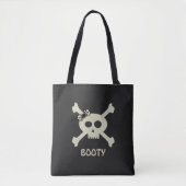Pirate Skull Crossbones Naam Zwart Draagtas (Voorkant)