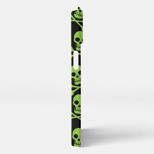 Pirate Skull Crossbones Pattern Green iPhone Case iPhone Hoesje (Rechterkant)
