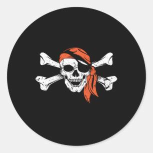 Pirate Skull Crossbones Pirate Flag Ronde Sticker