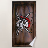 Pirate Skull Crossed Swords - add Jouw naam - Strandlaken (Voorkant)