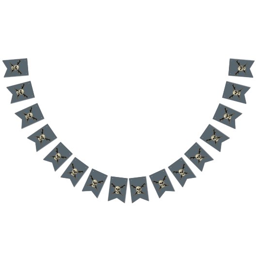 Pirate (Skull) - Custom Swallowtail Party Bunting Vlaggetjes (Alle)