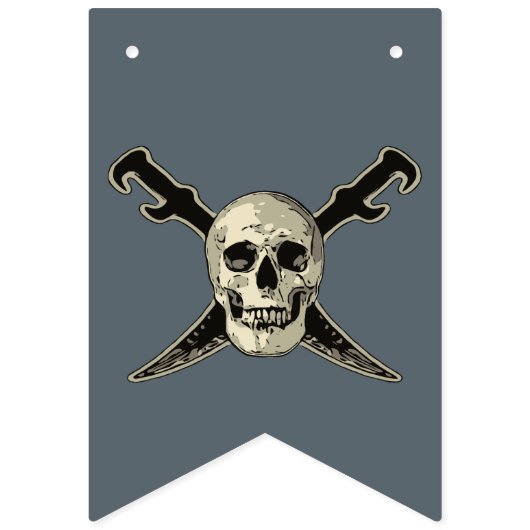 Pirate (Skull) - Custom Swallowtail Party Bunting Vlaggetjes (Eerste vlag)