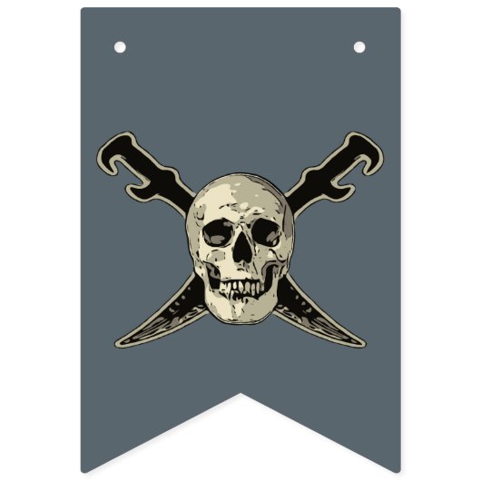 Pirate (Skull) - Custom Swallowtail Party Bunting Vlaggetjes (Derde vlag)