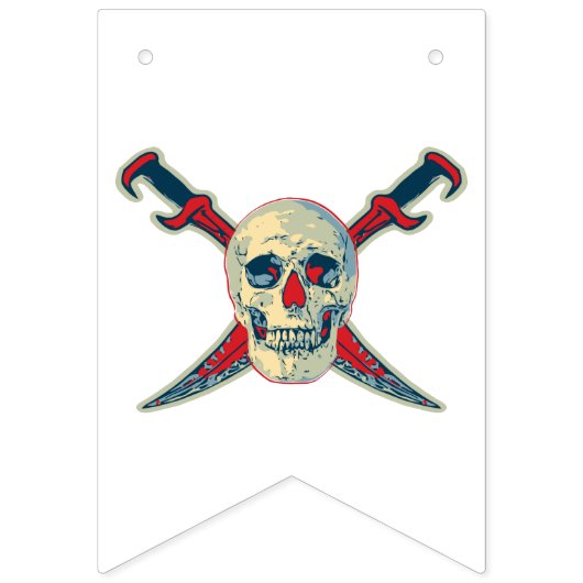 Pirate (Skull) - Custom Swallowtail Party Bunting Vlaggetjes (Eerste vlag)