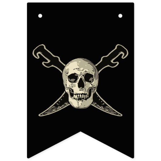 Pirate (Skull) - Custom Swallowtail Party Bunting Vlaggetjes (Tweede vlag)
