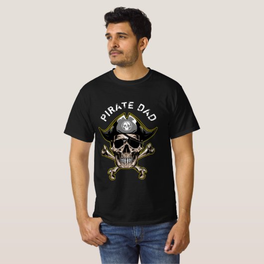 Pirate SKULL DAD T-shirt (Voorkant volledig)