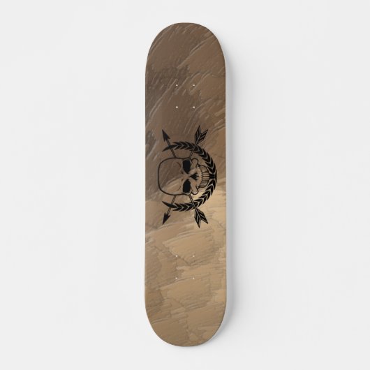 Pirate Skull en Arrow Ccrossbones Skateboard (Voorkant)