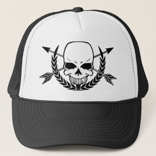 Pirate: Skull en Arrow Crossbones Trucker Pet (Voorkant)