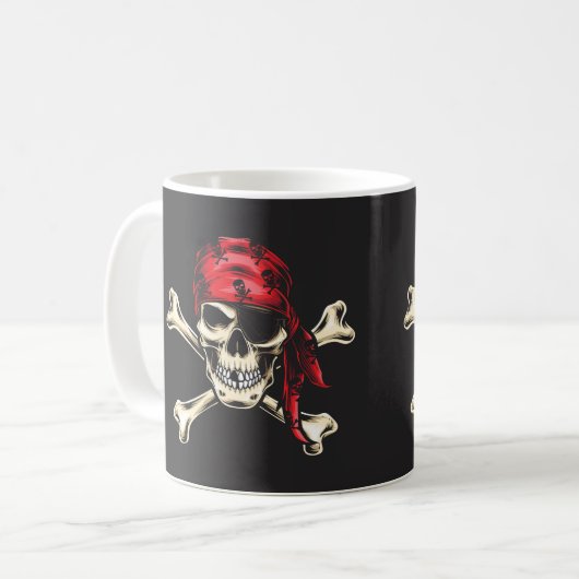 Pirate Skull en Cross Botten Koffiemok (Voorkant links)