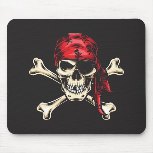 Pirate Skull en Cross Botten Muismat (Voorkant)