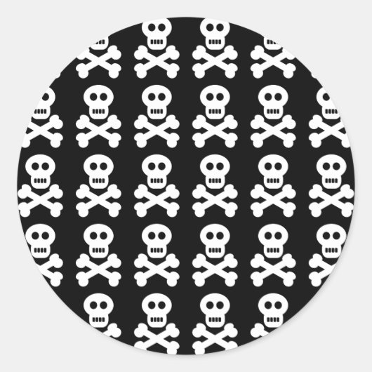 Pirate Skull en Cross Botten Ronde Sticker (Voorkant)