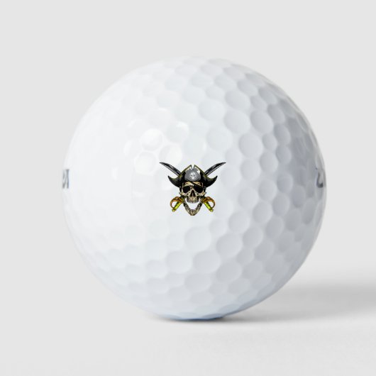 Pirate Skull en Cross Swords Golfballen (Voorkant)