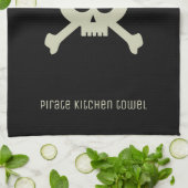 Pirate Skull en Crossbones Black Kitchen Towel Theedoek (Gevouwen)