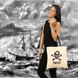 Pirate Skull en Crossbones Booty Bag Tote Bag