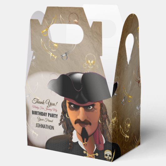 Pirate Skull en Crossbones Boy Birthday Party Bedankdoosjes (Geopend)