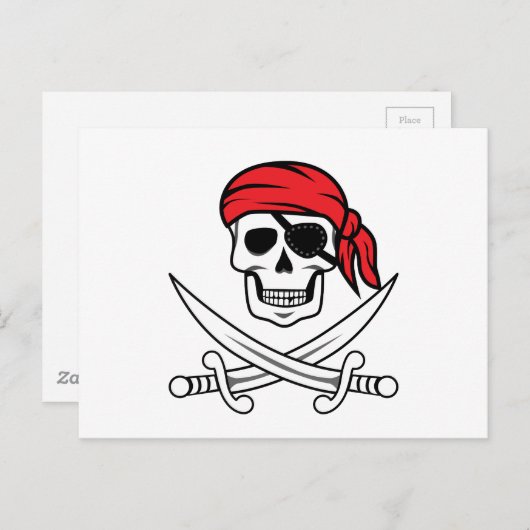 Pirate Skull en Crossbones Briefkaart (Voorkant / Achterkant)