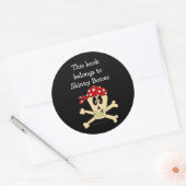 Pirate Skull en Crossbones Custom Bookplate Ronde Sticker (Envelop)