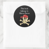 Pirate Skull en Crossbones Custom Bookplate Ronde Sticker (Tas)