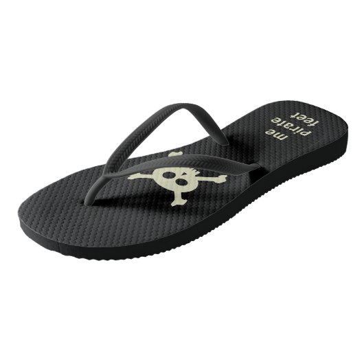 Pirate Skull en Crossbones Grappige Jolly Roger Teenslippers (Schuin)