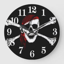 Pirate Skull en Crossbones Grote Klok