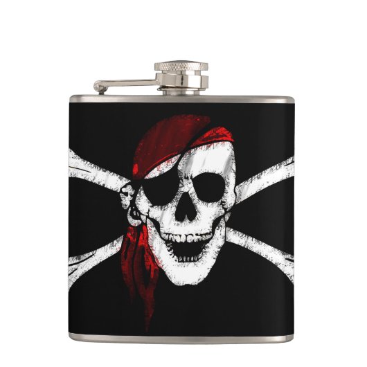 Pirate Skull en Crossbones Heupfles (Voorkant)